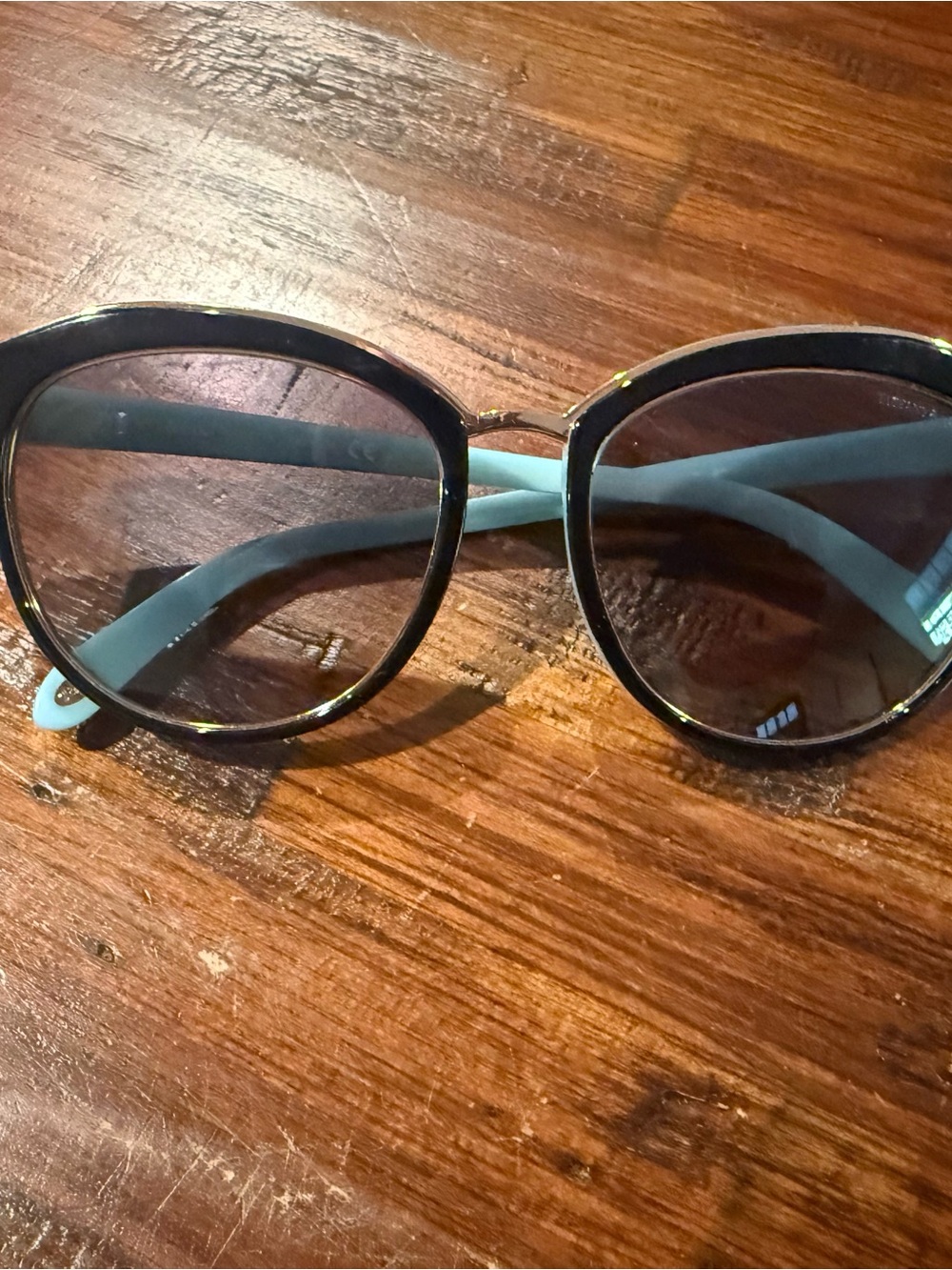 Tiffany & Co. Black Frame Sunglasses with Light Blue Temples